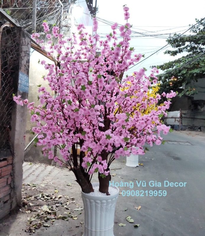 Chậu cây đào giả 1.7m